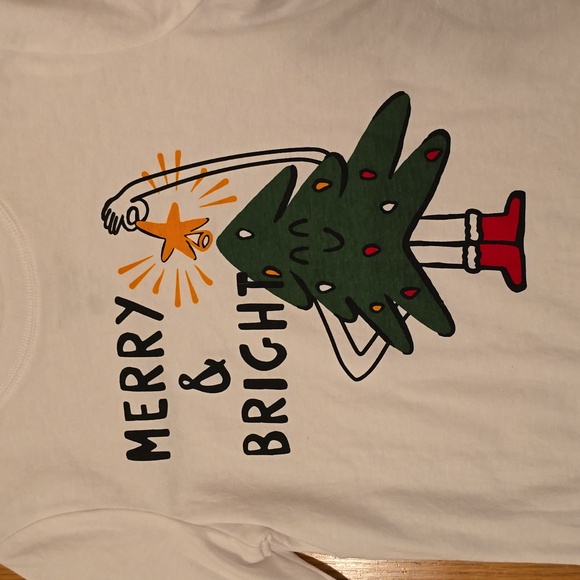 OKIE DOKIE BRAND TODDLER BOYS LONG SLEEVES WHITE CHRISTMAS TREE TEE SIZE 2T - Picture 3 of 8